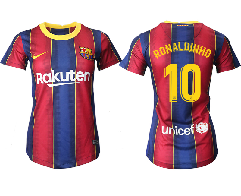 Women 2020-2021 Barcelona home aaa version #10 red Soccer Jerseys